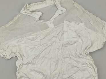 białe bluzki z kołnierzykiem krótki rękaw: Blouse, S (EU 36), condition - Fair