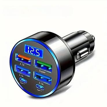 akcija ventilatora: Brzi USB punjač za automobil sa 6 portova (PD+QC3.0) T-7NOVO. Opis — 2