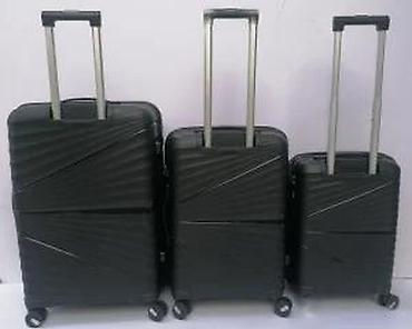Putni koferi i torbe: Set od 3 kofera – elegantni crni tvrdi koferi na točkiće - Materijal — 16