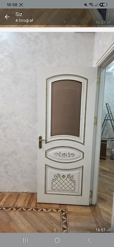 Ağ rəngdə klassik üslubda otaq qapıları - Material: MDF/MDF-lam