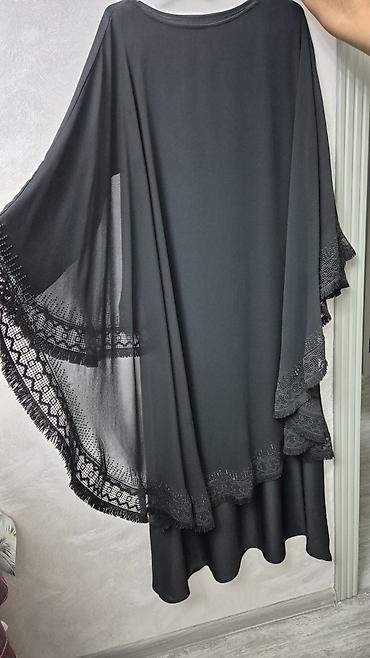 Hicab: Qara abaya/panço-stil paltar - Rəng: klassik qara - Kəsim: sərbəst — 1