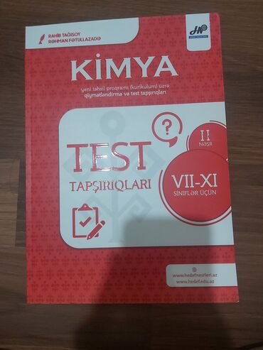 fizika test toplusu 1 ci hisse pdf: VII-XI siniflər üçün nəzərdə tutulmuş bu kitab şagirdlərə kimya