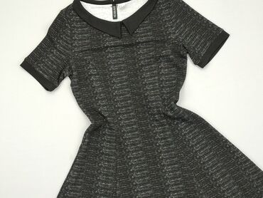 czarna sukienki z bufiastymi rękawami: Dress, M (EU 38), H&M, condition - Very good