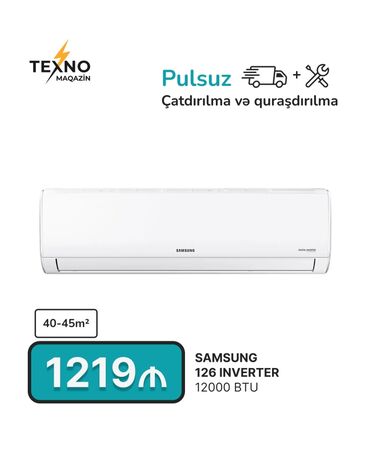 ev kondisoneri: Kondisioner Samsung, Yeni, 40-45 kv. m, Split sistem, Kredit yoxdur, Pulsuz quraşdırılma