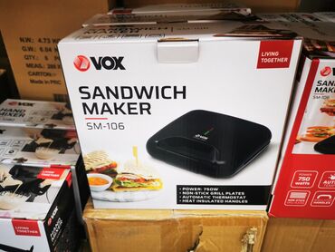 profesionalni aparat za americke krofne cena: Vox aparat za sendviče SM-106, snage 750W. Ima nelepljive gril ploče i