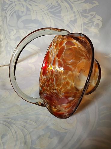 Ostalo posuđe: Korpa nova Dragan Drobnjak rucni rad iz 70ih.god. Murano korpa duvano — 12