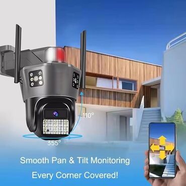 Video nadzor: PTZ iP WIFI kamera sa 3 sočiva i alarmom 10X Zoom 8MPX Wi-Fi kamera — 10