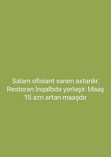 ucuz utu: Ofisiant tələb olunur, Restoran, Ayda 2 dəfə ödəniş, 18-29 yaş, 1-2 illik təcrübə — 1