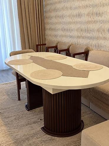 hamam dizaynlari: Qonaq masası, İşlənmiş, Açılan, Oval masa — 1