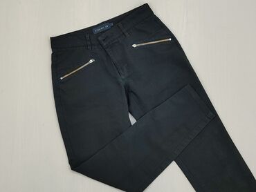 Spodnie: Spodnie XS (EU 34), stan - Dobry, wzór - Jednolity kolor, kolor - Czarny
