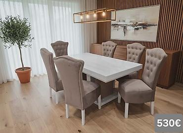 Stilske garniture: Trpezarijski setovi – više modela - Set 1 (prikaz 1 i 4) – 640€: - — 30