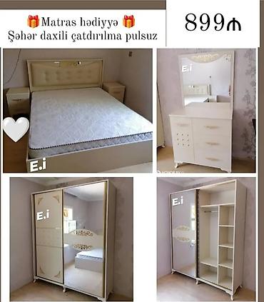 Yataq otağı mebel dəsti Tərkib: - İki nəfərlik çarpayı (yumşaq