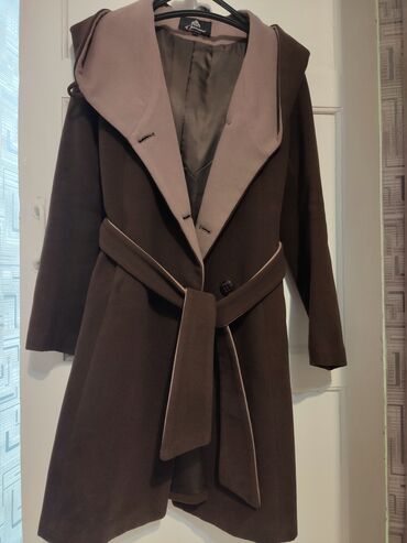 зимняя пальто для женщин: Пальто, Классика, Осень-весна, По колено, С поясом, С капюшоном, S (EU 36)