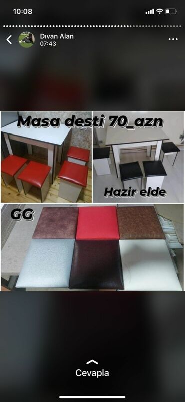 Sifarisle Masa desti 70_azn.Olcu 90/60.Yerden hundurluyu 75 sm.ELDE