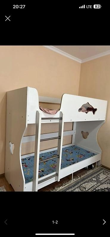 игруша: Двухъярусная детская кровать в белом цвете. - Два спальных места — 2