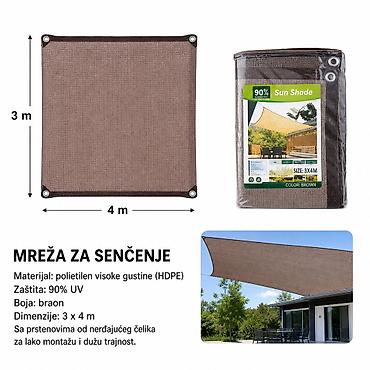 KMT Mreža od suncobrana sa kopčom braon 2902773 Opis: - Mreža za