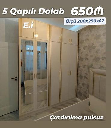 kunc divan satiram: 5 qapılı dolab - Ölçü: 200 x 250 x 47 sm - Model: 5 qapı, iki ədəd — 1