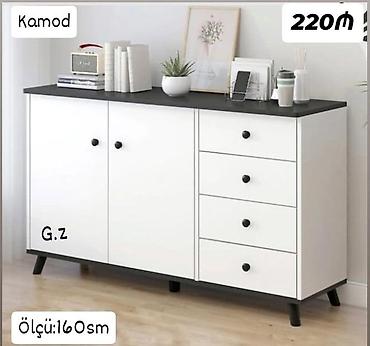 tut: Kamod – 220₼ - Rəng: ağ korpus, qara üst səth və detallar - Ölçü: 160 — 1
