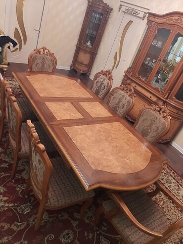 stul ortuyu: Для кухни, Нераскладной, Прямоугольный стол, 8 стульев