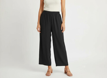 spodnie szerokie materiałowe: Material trousers for women, size L