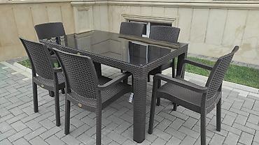 Bağ, çöl masa və oturacaq dəstləri: Yeni, Dördbucaq masa, 4 stul, Açılan, Stullar ilə, Plastik, Türkiyə — 11