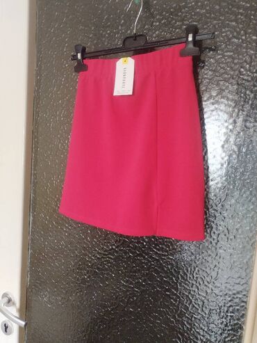 crna satenska suknja: S (EU 36), Mini, bоја - Roze