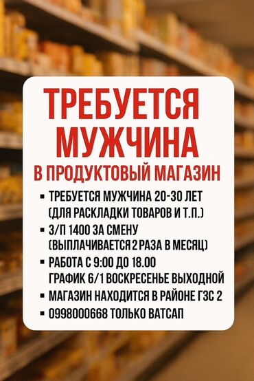 работа на складах: Вакансия: сотрудник в продуктовый магазин (раскладка товаров и