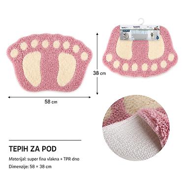 KMT Otirači za stopala roze 3280969 Roze neklizajuća prostirka u