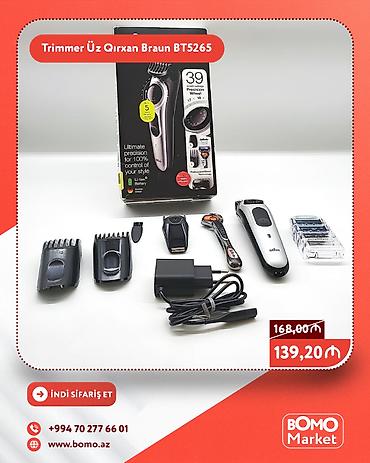 🔥 Trimmer Üz Qırxan Braun BT5265 ✅ Marka: Braun ✅ Başlıqların sayı: 3 lalafo.az -da 🔥 Trimmer Üz Qırxan Braun BT5265 ✅ Marka: Braun ✅ Başlıqların sayı: 3