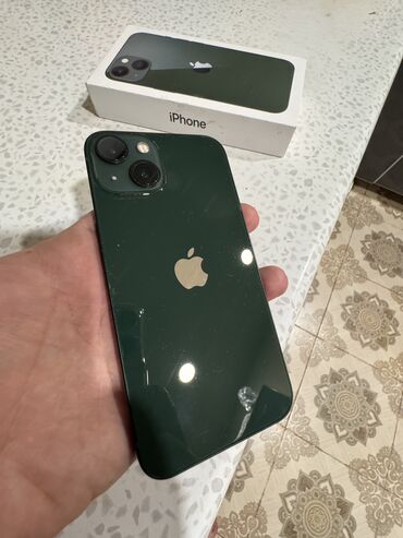 Apple iPhone: IPhone 13, 128 GB, Yaşıl, Zəmanət, Barmaq izi, Face ID