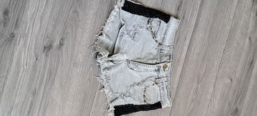Shorts, Britches: S (EU 36), Jeans, color - Grey, Single-colored