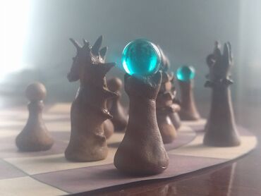 Шахматы: Необычные шахматные фигуры, керамика, ручная работа
