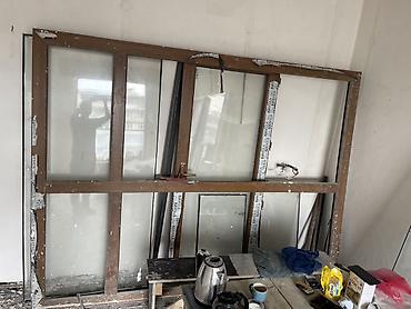 Alüminium-şüşə balkon sistemi və pəncərə paketləri - Material: taxta
