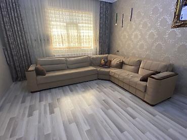 ucuz ofis kreslolari: Künc divan dəsti – bej rəngli, geniş və rahat L-şəkilli model — 1