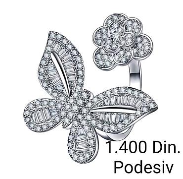 hirurski celik nakit: Elegantni posrebreni podesivi prsten od hirurskog čelika sa žigom — 1