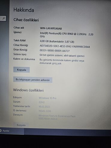 Lenovo: İşlənmiş Lenovo 15.6 ", Intel Pentium, 256 GB, Ünvandan götürmə — 6