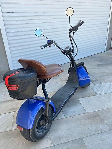 skuter motor elektrik: Elektrik skuter – citycoco tərzi, geniş təkərli - Rəng: mavi/qara — 5