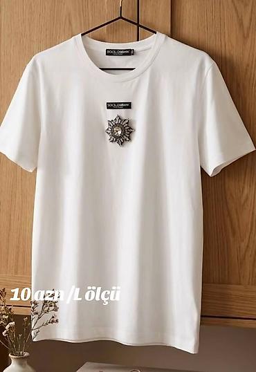 dolce gabbana: Ağ rəngli qısaqoll T‑şört - Model: basic kruq yaxalı - Üz hissədə — 1