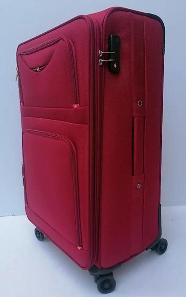 Putni koferi i torbe: Veliki putni kofer na točkiće – tekstilni, crvene boje - Prostrana — 6