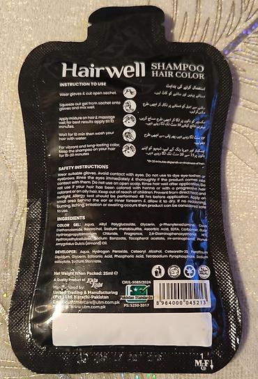 sac kraskası: Hairwell Shampoo Hair Color 01 Natural Black saç boyası şampunu — 3