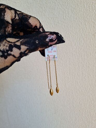 Sırğalar: Sırğa, Sarı qızıl, 585 Əyar, 3 g, Ünvandan götürmə — 13