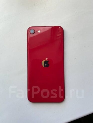 Мобильные телефоны: IPhone SE, Б/у, 64 ГБ, Красный, Защитное стекло, Чехол, 78 %