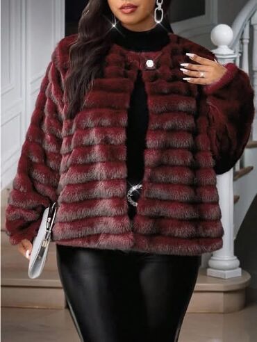 Krzneni kaputi: Veštačko krzno, bоја - Bordo — 3