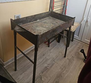 peçka soba: Metall manqal/şiş kababı sobası 40X70 ölçülü manqal 3-4 dəfə işlənib — 1
