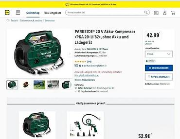 Kompresori za vazduh: PARKSIDE akumulatorska kombinovana pumpa PNA 20-Li A1 (X20V Team) - — 10