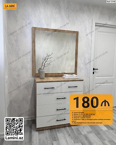 Ev üçün mebel: Termo güzgülü komod və güzgü dəsti - Model: Termo Güzgülü - Ölçülər — 1