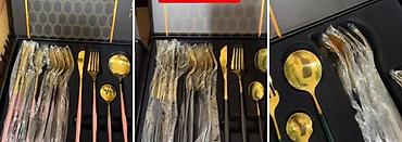 ormari: Luksuzni set pribora za jelo – zlatna završna obrada - Elegantni — 1