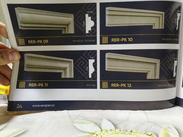 Qapı tacları və plintusları: Fasad üçün dekorativ pəncərə plintusları – RERAPIER kataloqu Model — 3