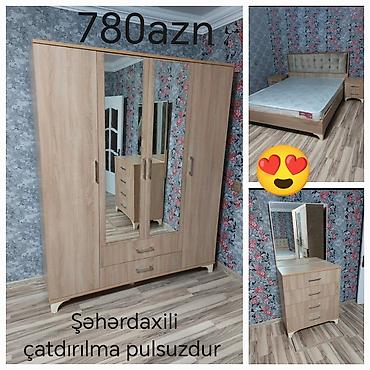 madeyra yataq mebeli: İkinəfərlik çarpayı, Dolab, Yeni — 1