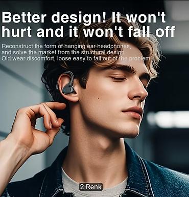 airpods qutusu: Qulaqüstü qarmaqlı TWS simsiz qulaqlıq dəsti – rəng: qara — 2